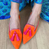 Loaferis su elegantiškais pompomai