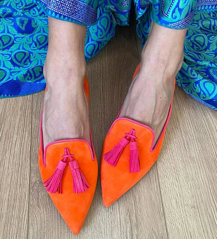 Loaferis su elegantiškais pompomai