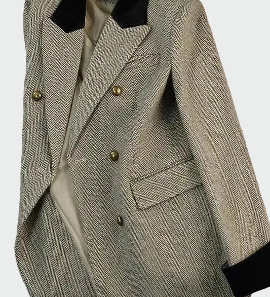 Džinsinis švarkas su dvigubu užsegimu