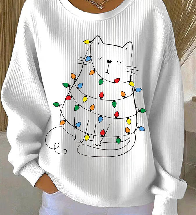 Saar - Kalėdinis megztinis su kačių raštu