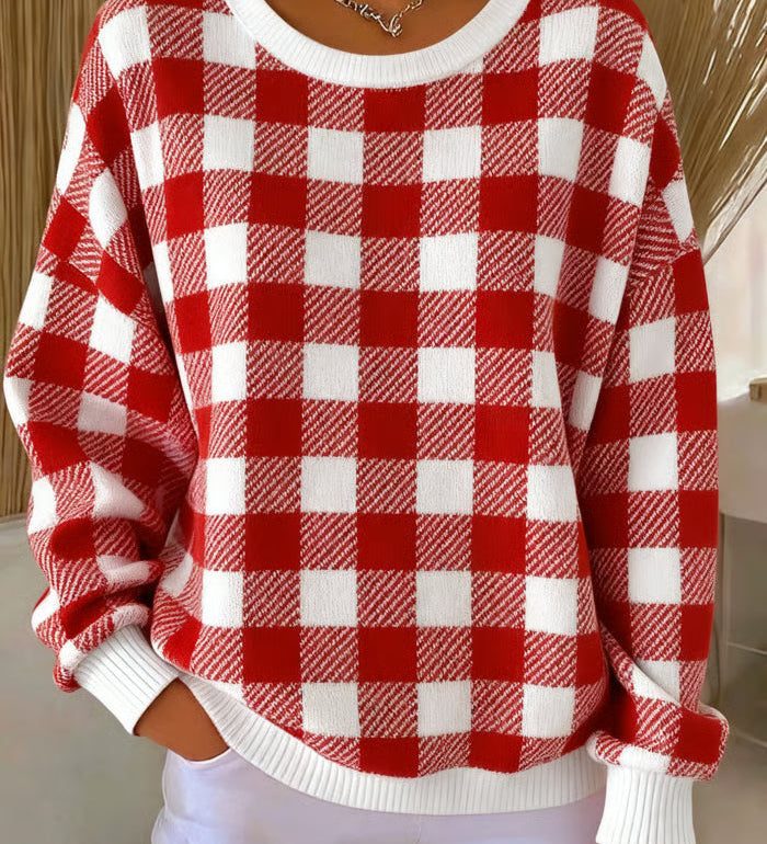 Tess - kalėdinis megztinis languotas